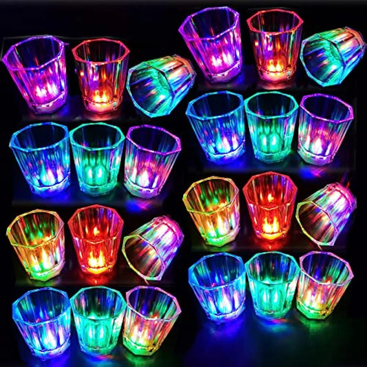 Świecące Kieliszki LED 6/12/24 szt. – Migające Szklanki Do Shotów Na Imprezę i Halloween